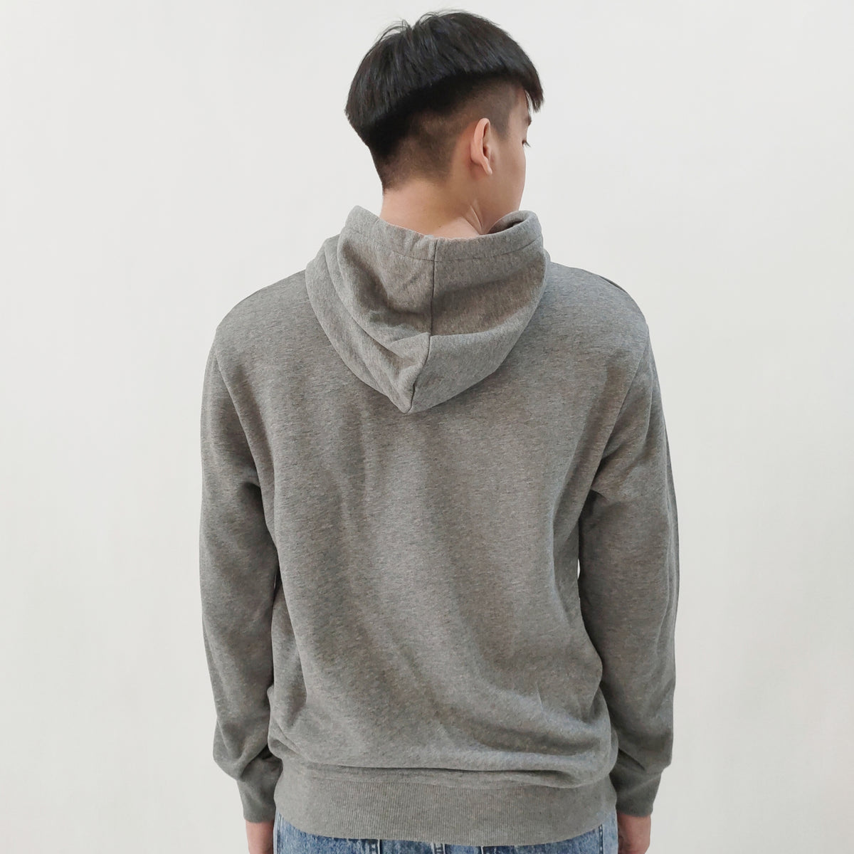 Hub Malaysia streetwear brand - Streetwear Malaysia Model with Grey Hoodie Back View