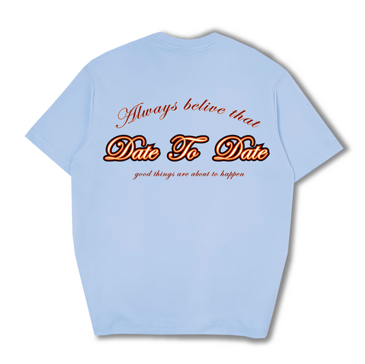 Date To Date Tee - Skyblue