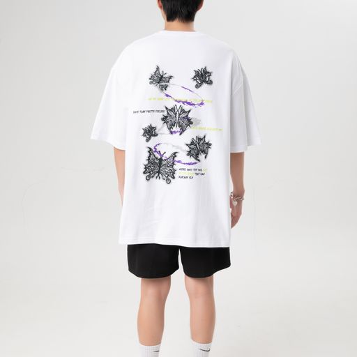 "The Garden" Butterfly Tee - White