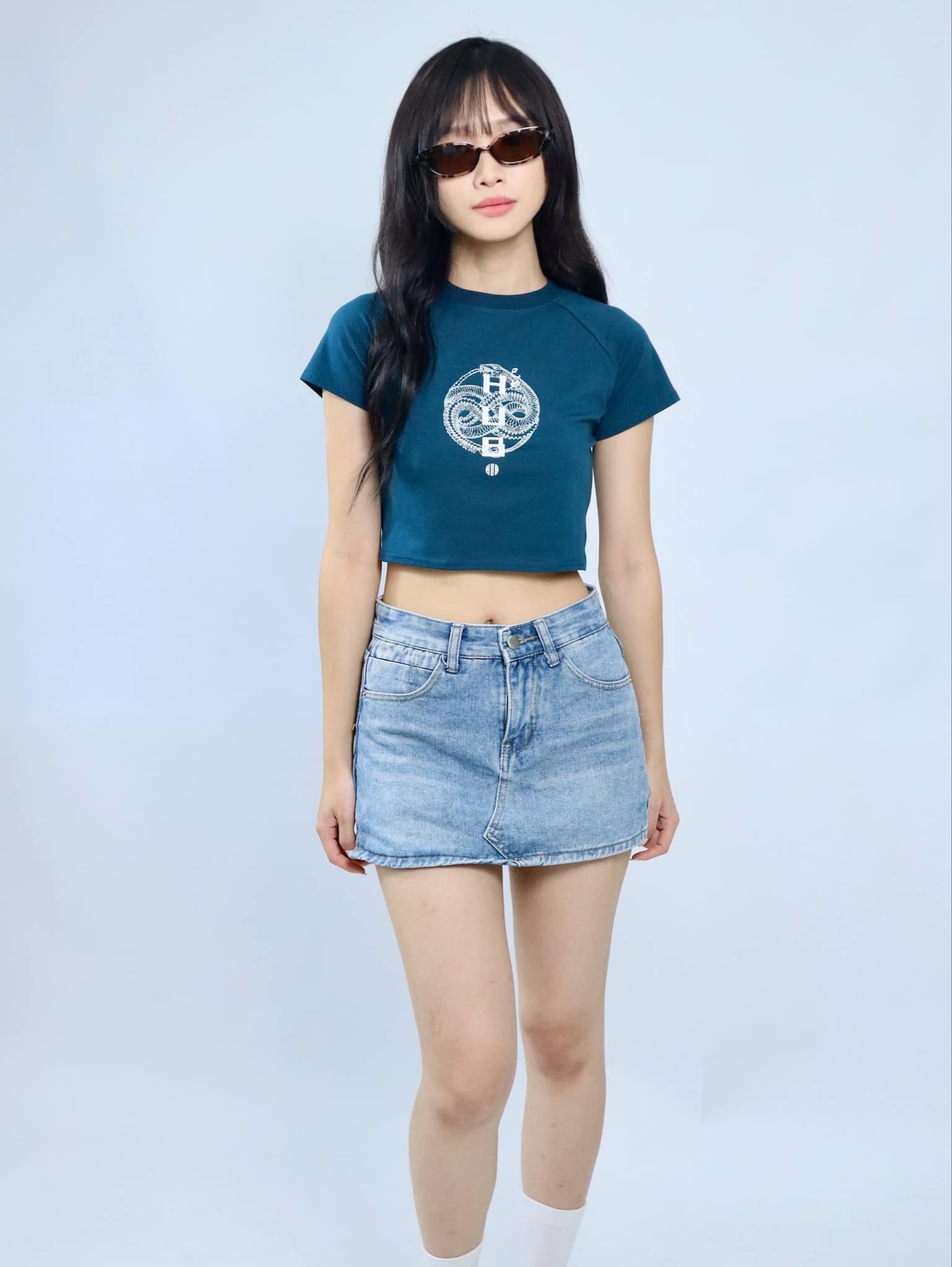 "Circle Snake" Crop Top