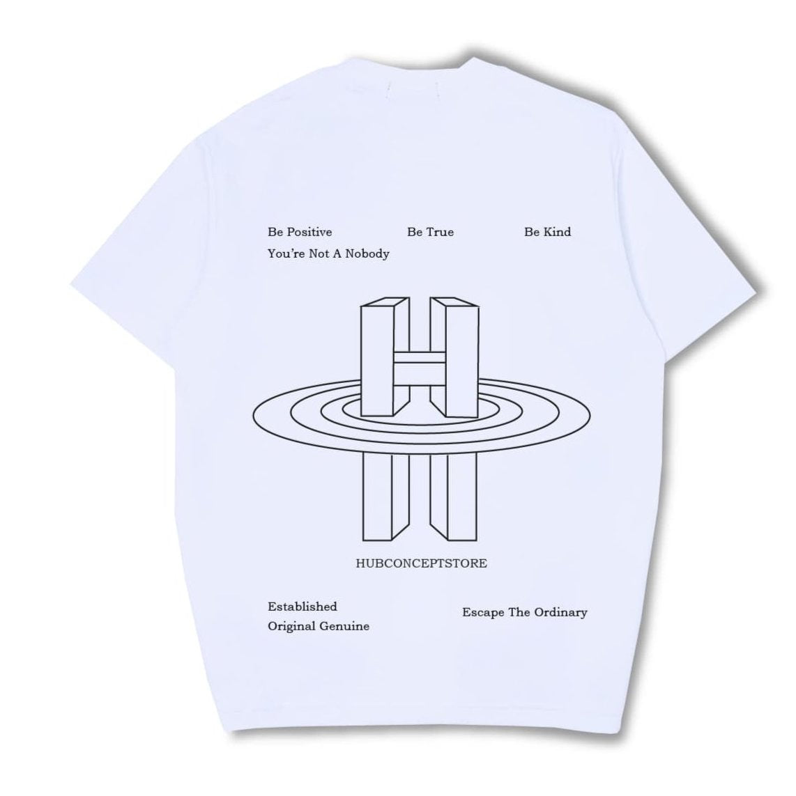 Hub Streetwear Brands - buy streetwear malaysia, White "Not A Nobody" T-shirt Back View