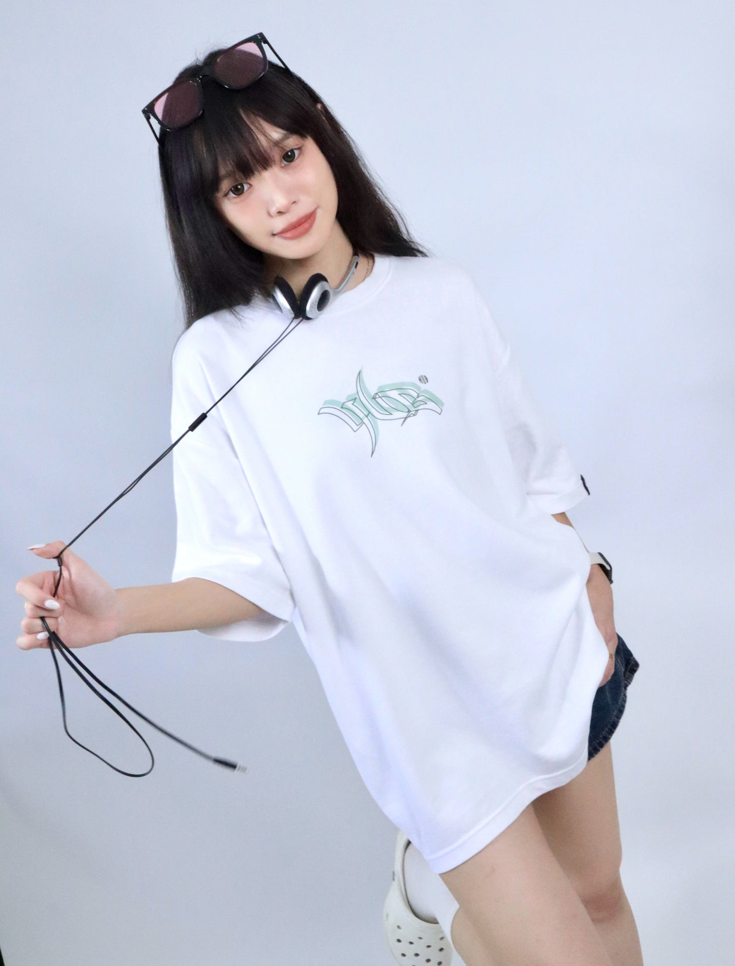 Hub Streetwear Brands - buy streetwear malaysia, White "Inclined HUB" T-shirt Model Front View