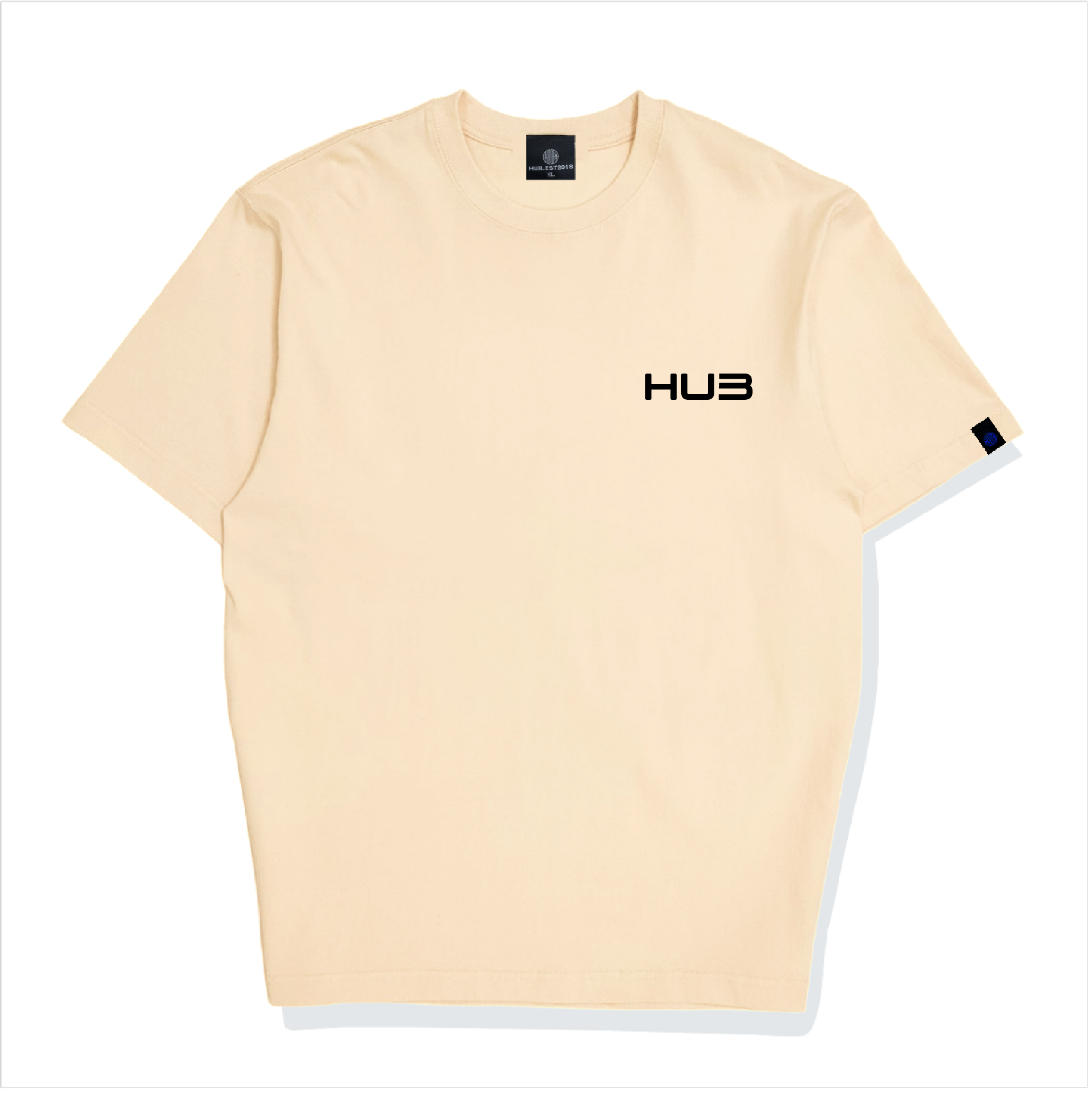 Hub Streetwear Brands - buy streetwear malaysia, Beige "Upright HUB" T-shirt Front View