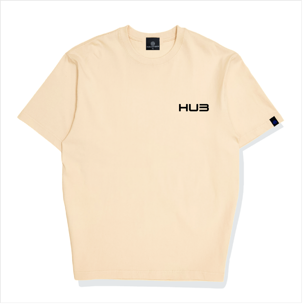 Hub Streetwear Brands - buy streetwear malaysia, Beige "Upright HUB" T-shirt Front View