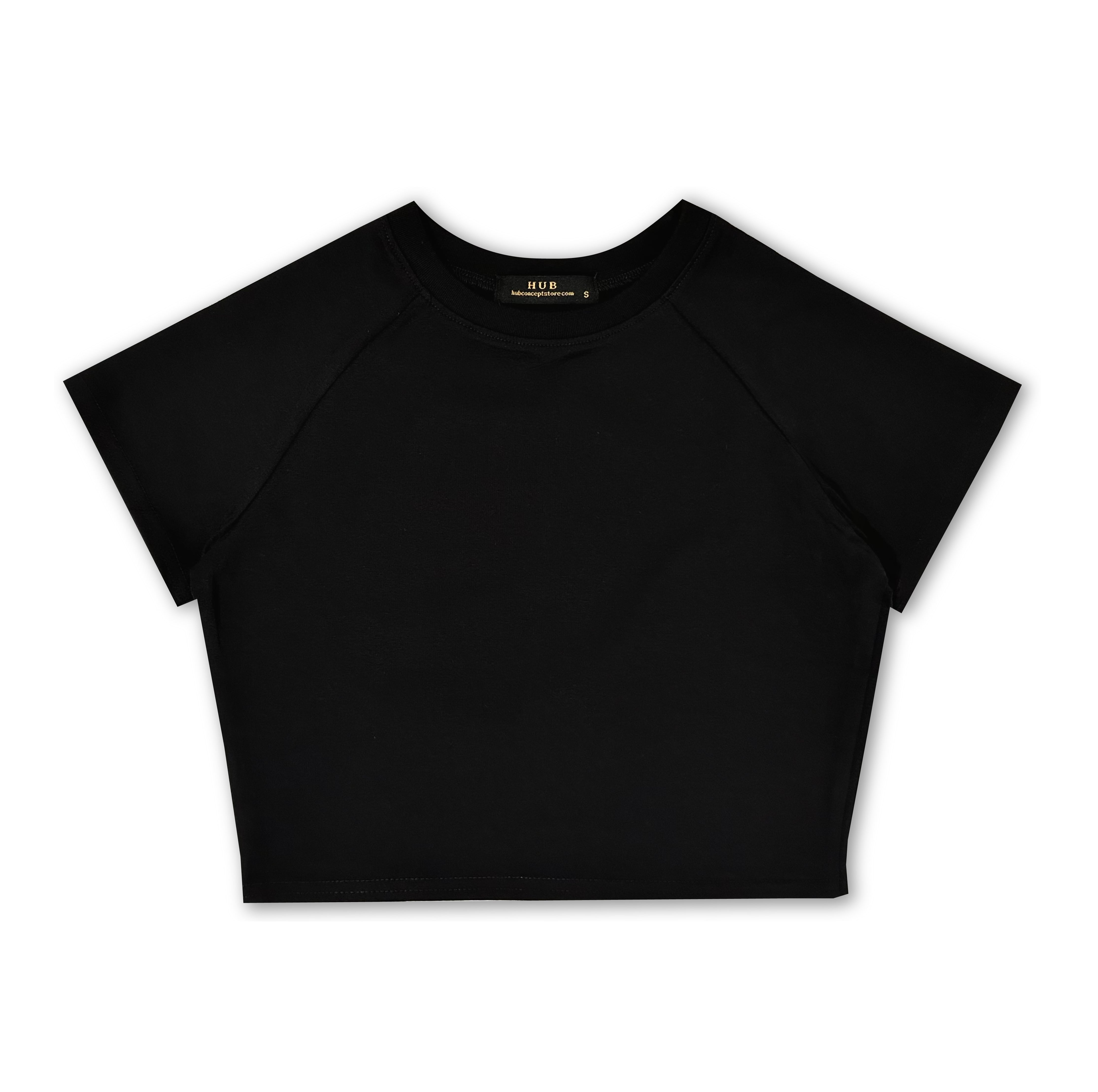 Hub Streetwear Brands - buy streetwear malaysia, Black Plain Crop Top Front View