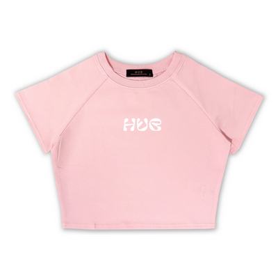 Hub Streetwear Brands - buy streetwear malaysia, Pink "HUB" Crop Top Front View