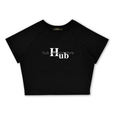 Hub Streetwear Brands - buy streetwear malaysia, "Distinctive" Black Crop Top Front View