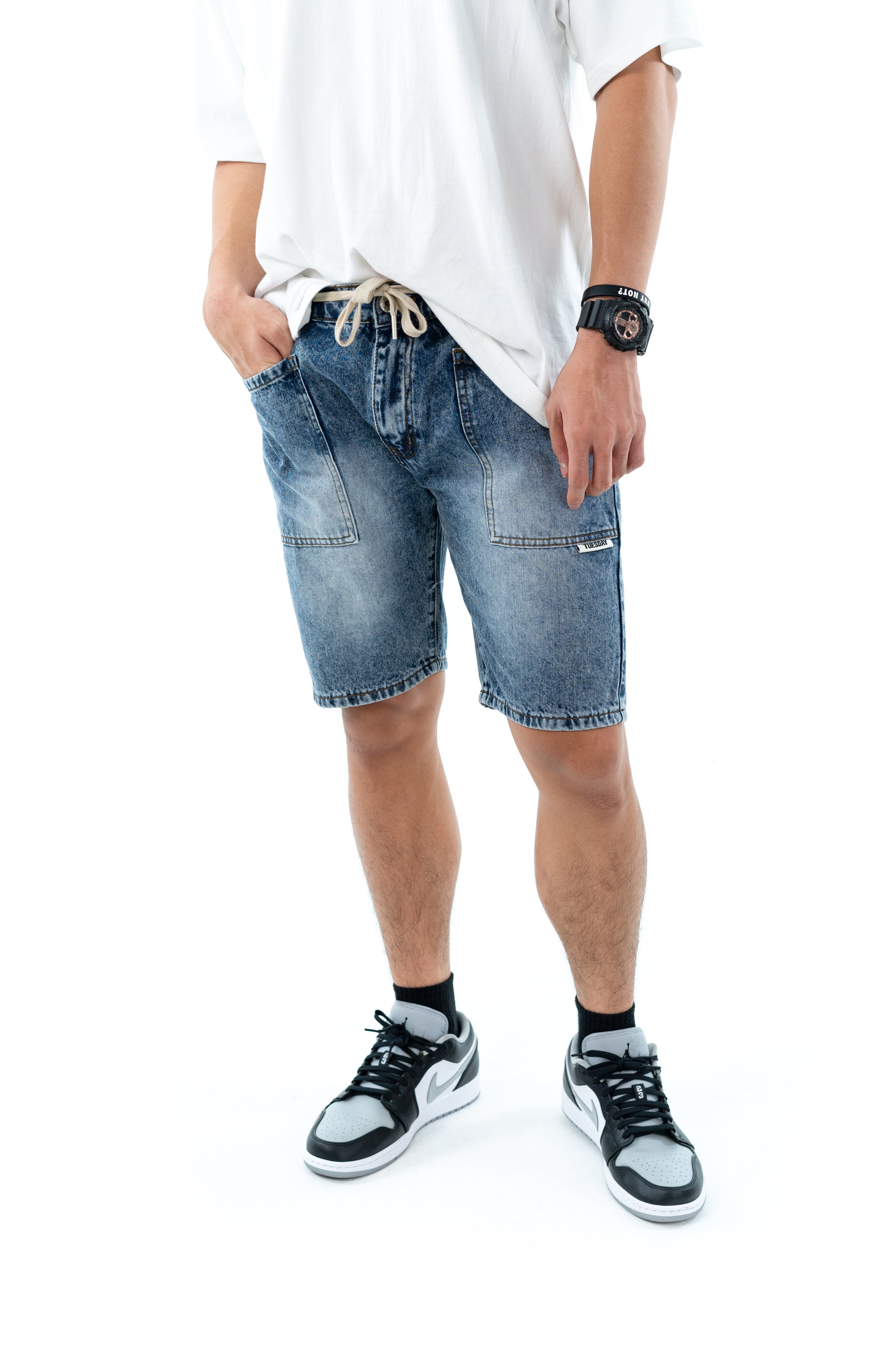 Hub Malaysia streetwear brand - Streetwear Malaysia Denim Short Front View