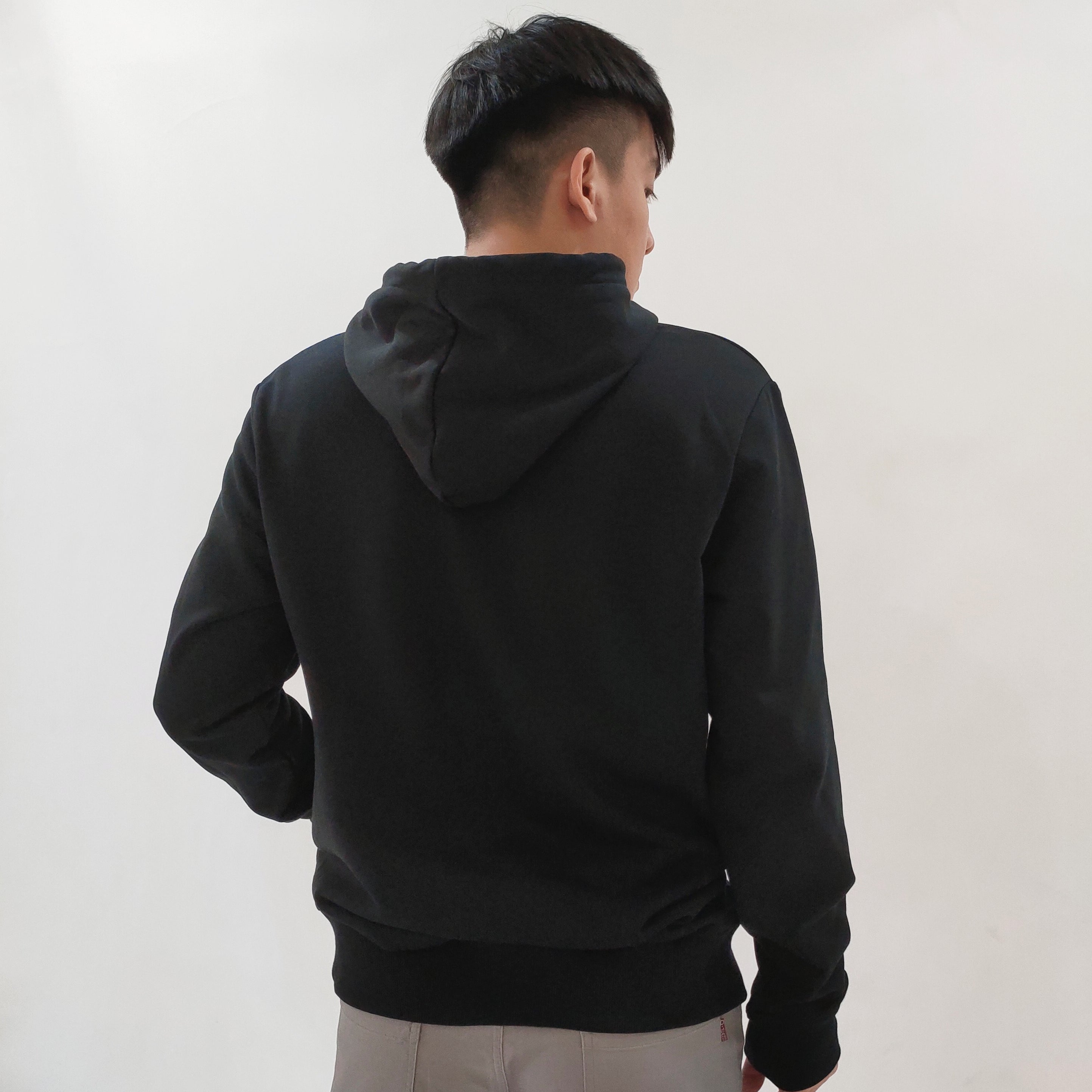 Hub Malaysia streetwear brand - Streetwear Malaysia Model with Black Hoodie Back View