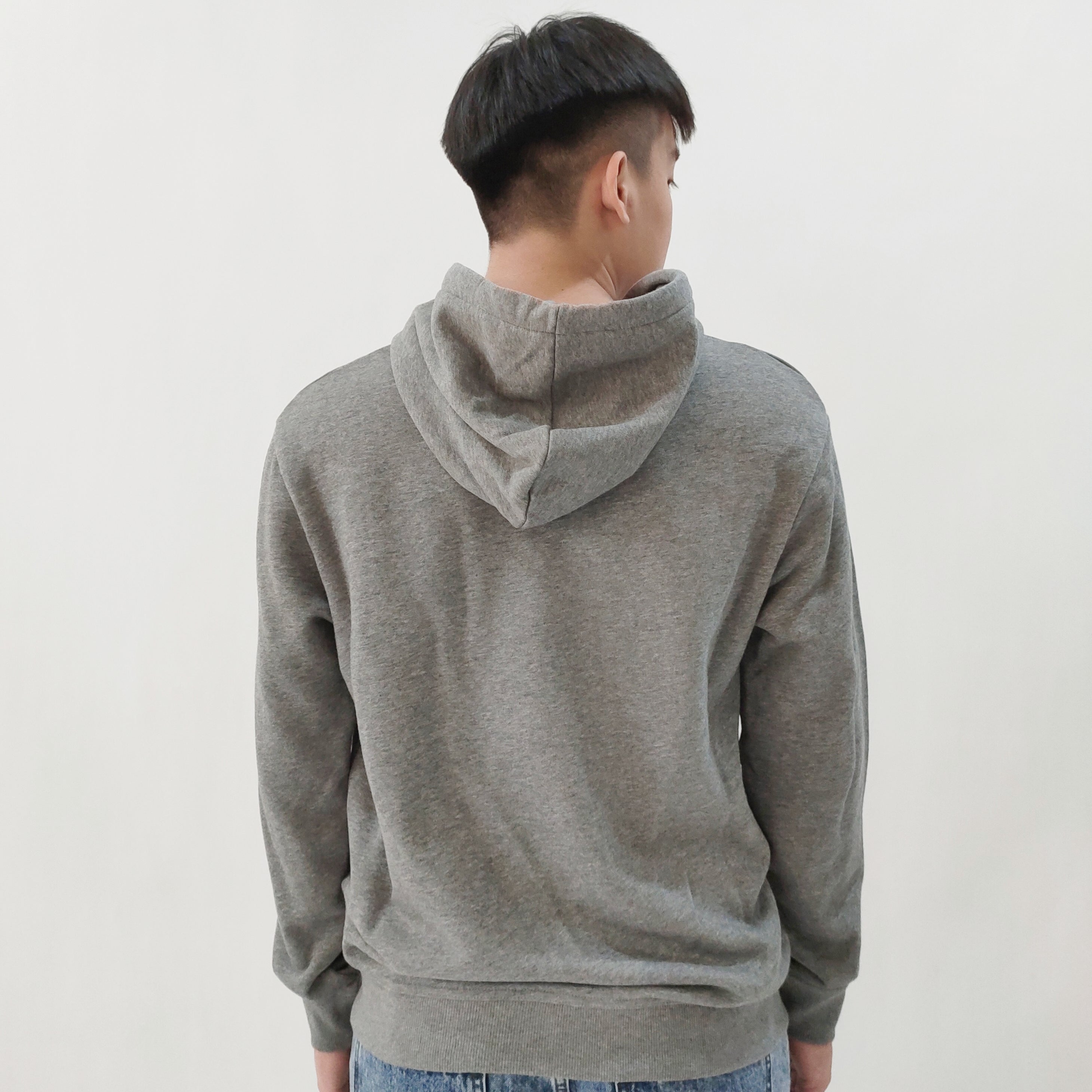 Hub Malaysia streetwear brand - Streetwear Malaysia Model with Grey Hoodie Back View