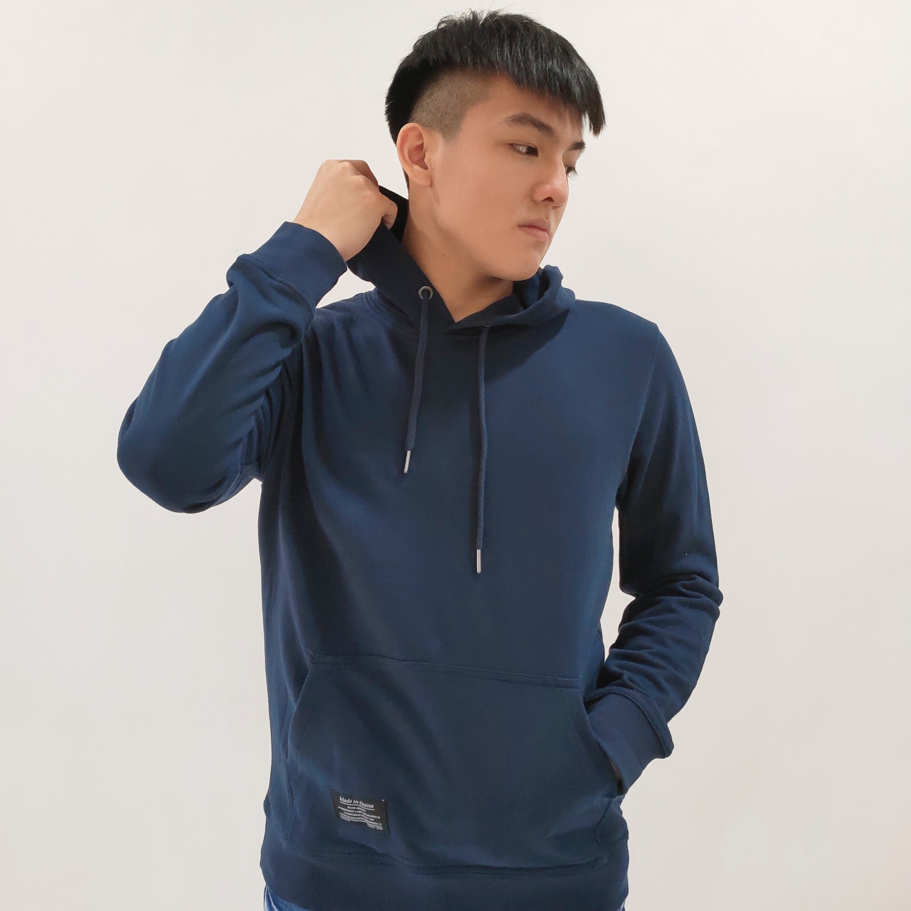 Hub Malaysia streetwear brand - Streetwear Malaysia Model with Blue Hoodie Front View