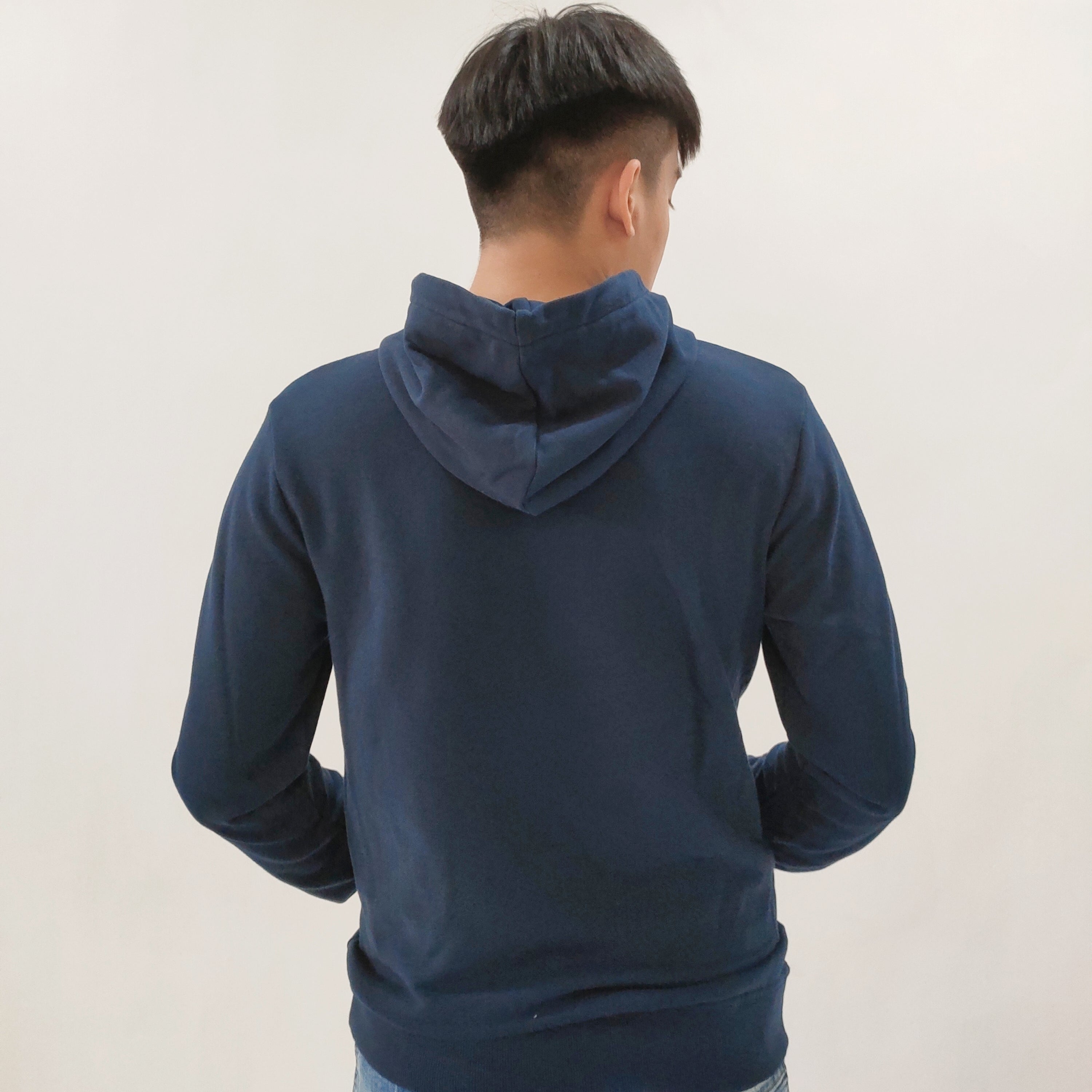 Hub Malaysia streetwear brand - Streetwear Malaysia Model with Blue Hoodie Back View